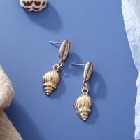 Europäische Und Amerikanische Übertriebene Metall Ohrringe Trend Ige Kreative Legierung Conch Shell Ohrringe Ohrringe Weibliche Persönlichkeit Ozean Stil Ohrringe main image 4