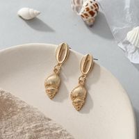Europäische Und Amerikanische Übertriebene Metall Ohrringe Trend Ige Kreative Legierung Conch Shell Ohrringe Ohrringe Weibliche Persönlichkeit Ozean Stil Ohrringe main image 5