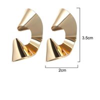 Simple Metal Smooth Geometric Stud Earrings Nhpf147236 main image 3