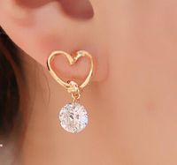 Fashion Alloy Heart-shaped Imitated Crystal Earrings Nhpf147241 main image 1