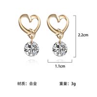Fashion Alloy Heart-shaped Imitated Crystal Earrings Nhpf147241 main image 3