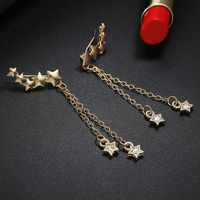 Fashion Geometric Stars Openwork Alloy Earrings Nhpf147248 main image 4