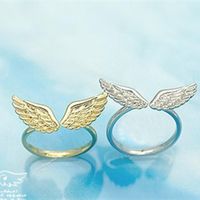 Simple Angel Wings Alloy Open Ring Nhpf147257 main image 1