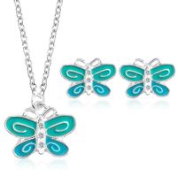 New Alloy Color Butterfly Necklace Earrings Jewelry Set Nhdp147272 main image 1