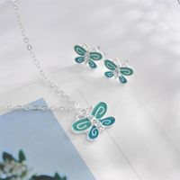 New Alloy Color Butterfly Necklace Earrings Jewelry Set Nhdp147272 main image 3