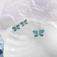 New Alloy Color Butterfly Necklace Earrings Jewelry Set Nhdp147272 main image 5