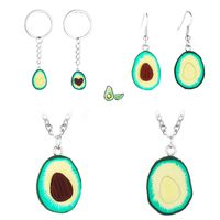 Fresh Avocado Clay Mud Necklace Earrings Key Chain Nhdp147275 main image 1