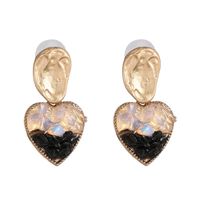 New Simple Heart-shaped Natural Stone Alloy Earrings Nhjj146774 sku image 2