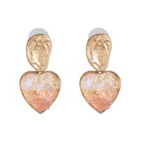 New Simple Heart-shaped Natural Stone Alloy Earrings Nhjj146774 sku image 4
