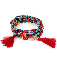 Bohemian Multi-layer Rice Beads Tassel Bracelet Nhct147120 sku image 4