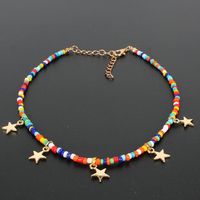Bohemian Personality Rice Beads Five-pointed Star Necklace Nhct147168 sku image 4