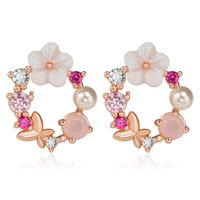 Sweet New Beads Bow Garland Stud Earrings Nhdp147186 sku image 1