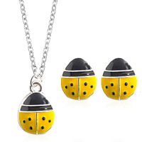 Cute Fashion Seven-star Ladybug Necklace Earrings Jewelry Set Nhdp147274 sku image 1