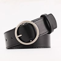 New Round Buckle Solid Color Wide Women Belt Nhpo147728 main image 1