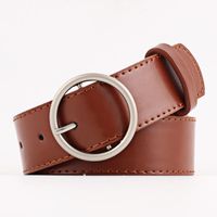 New Round Buckle Solid Color Wide Women Belt Nhpo147728 main image 15