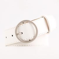 New Round Buckle Solid Color Wide Women Belt Nhpo147728 main image 8