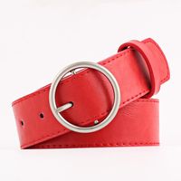 New Round Buckle Solid Color Wide Women Belt Nhpo147728 main image 6