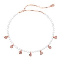 Perle Collier De Femmes Rose Or Diamant Rond Pendentif Qingdao Européen Et Américain Bijoux En Gros Tempérament Sauvage Collier Cheveux Génération main image 1