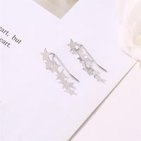 Européen Et Américain Style Simple Et Frais Cinq-étoile Boucles D'oreilles Lady Tempérament Étoile À Cinq Branches Oreille Clip Boucles D'oreilles En Stock En Gros main image 4