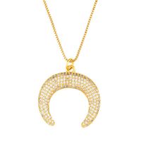 Womens Moon Zircon Copper Plated 18k Alloy Simple Necklaces Nhas147869 main image 7