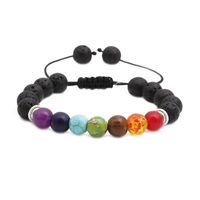 Colorful All Natural Stone Woven Seven Chakra Bracelet Nhyl147873 main image 1