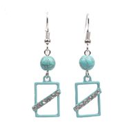 Fashion Love Five-pointed Star Inlaid Natural Turquoise Earrings Nhyl147938 main image 3
