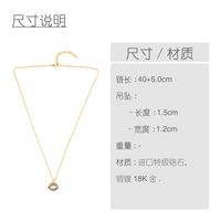 Croix-frontière Nouveaux Accessoires Chandail Chaîne Ins En Ligne Influenceur Bijoux Court Incrusté Couleur Lèvre De Diamant Pendentif Collier Femelle Nkp46 main image 4