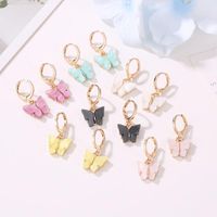 Fashion Color Acrylic Butterfly Earrings Nhdp148002 main image 3
