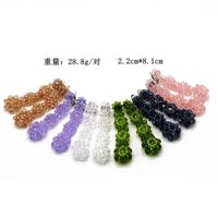 Fashion Woven Glass Beads Imitated Crystal Beads Long Woven Flower Ear Clip Nhom148007 main image 2