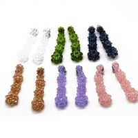 Fashion Woven Glass Beads Imitated Crystal Beads Long Woven Flower Ear Clip Nhom148007 main image 6