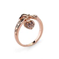 Der Neue Full Diamond Little Peach Heart Anhänger Love You Ring Europäischer Und Amerikanischer All-match-schmuck Yiwu Supply 95110 main image 2