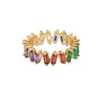 الشركة المصنعة المجوهرات الأوروبية والأمريكية Ring ثلاث طبقات خاتم الأحجار الكريمة الملونة Bohemian خاتم الزركون main image 3