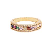 الشركة المصنعة المجوهرات الأوروبية والأمريكية Ring ثلاث طبقات خاتم الأحجار الكريمة الملونة Bohemian خاتم الزركون main image 6