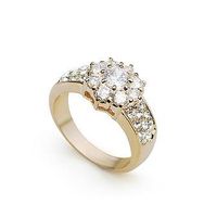 النسخة الكورية من الأزياء الكلاسيكية المطلية بالذهب خاتم الماس ، خواتم زواج شخصية متعددة الاستخدامات ، مجوهرات 113628 main image 3