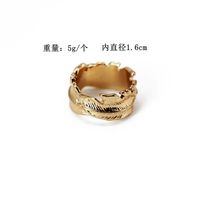 Sleek Minimalist Alloy Leaf Shape Ring Nhom147787 sku image 1