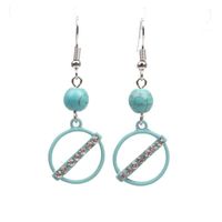 Fashion Love Five-pointed Star Inlaid Natural Turquoise Earrings Nhyl147938 sku image 2