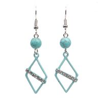 Fashion Love Five-pointed Star Inlaid Natural Turquoise Earrings Nhyl147938 sku image 5