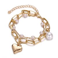 Europäischer Und Amerikanischer Grenz Überschreiten Der Neuer Handschmuck Kreativer Retro-minimalisti Scher Stil Perle Liebe Doppels Chicht Armband Fabrik Direkt Vertrieb sku image 4