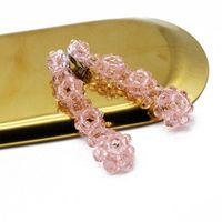 Fashion Woven Glass Beads Imitated Crystal Beads Long Woven Flower Ear Clip Nhom148007 sku image 7