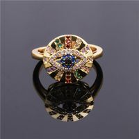 الشركة المصنعة المجوهرات الأوروبية والأمريكية Ring ثلاث طبقات خاتم الأحجار الكريمة الملونة Bohemian خاتم الزركون sku image 2