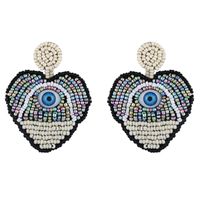 New Devil S Eye Color Heart Bead Earrings Nhas148033 sku image 1