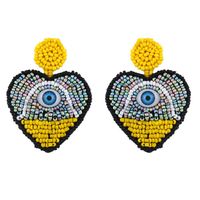 New Devil S Eye Color Heart Bead Earrings Nhas148033 sku image 2