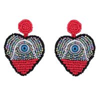 New Devil S Eye Color Heart Bead Earrings Nhas148033 sku image 3