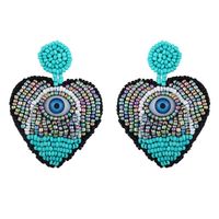 New Devil S Eye Color Heart Bead Earrings Nhas148033 sku image 5
