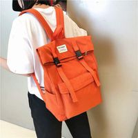 En Gros 2019 Coréen Collège Étanche Loisirs Étudiant Sac À Dos Japonais Version Vintage Style Solide Couleur Mortaise Serrure Incurvée Bord Cartable main image 3