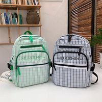 Korean Version Of The Campus Small Fresh Contrast Color Lattice Backpack Nhhx139585 main image 4
