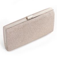 Black Champagne Silver Solid Color Square Evening Bags main image 6