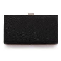 Black Champagne Silver Solid Color Square Evening Bags sku image 1