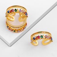 Fashion Copper Inlaid Zircon Copper Alloy-plated Ring Nhas148114 main image 1