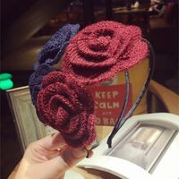 Sweet Handmade Wool Three-dimensional Flower Headband Nhsm148169 main image 3